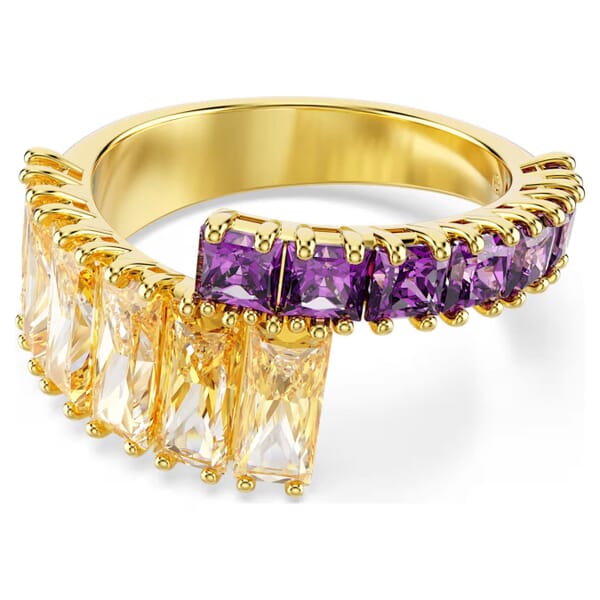 Swarovski Matrix ring Mixed cuts, Multicolored, Gold-tone plated - 5722452